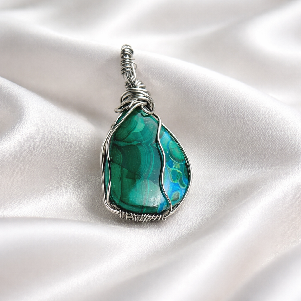 Malachite Hand Wrapped Wire Wrap Jewelry