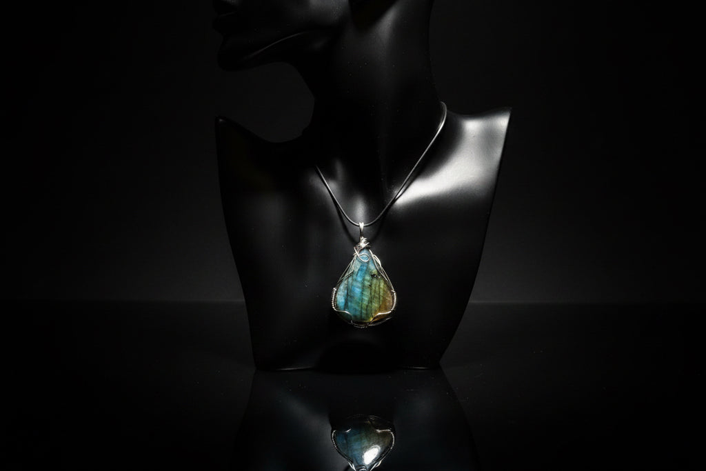 Labradorite Wire Wrapped Necklace - Unique Artisan Jewelry for Enlightenment and Style