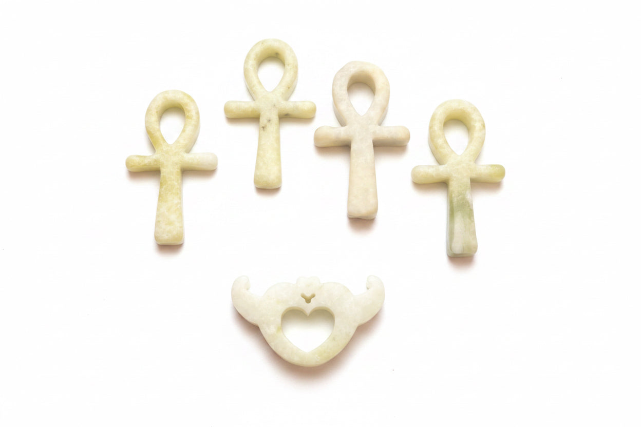 Jade Egyptian Ankh Pendant - Unique Spiritual Jewelry for Protection and Harmony