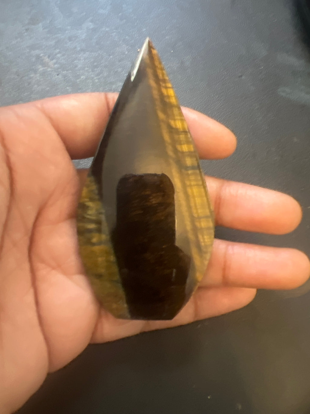 Tigers Eye Teardrop Gemstone Pendant for Healing and Protection