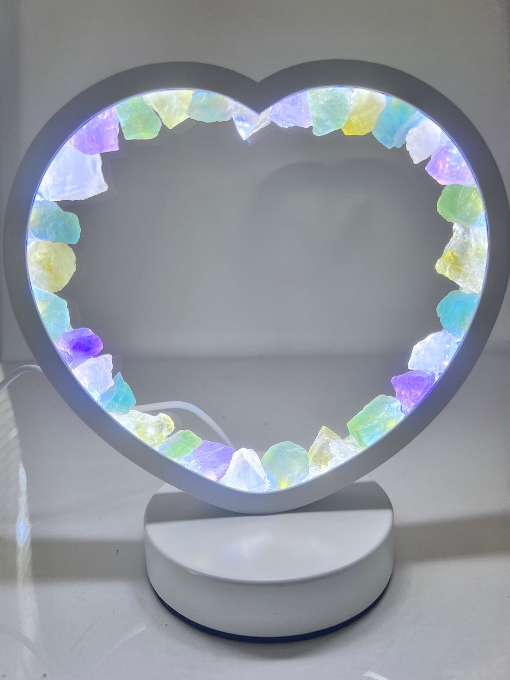 The Crystal Healing Light Heart LED Lamps for Enhanced Well-Being