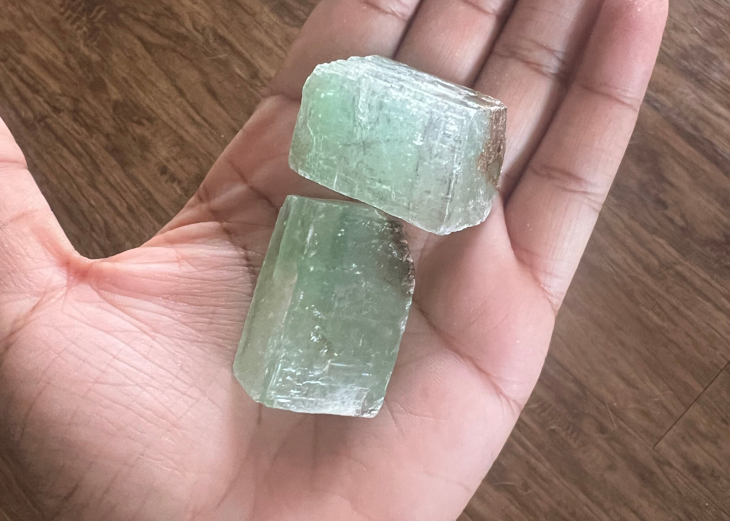 Green Calcite Healing Stone for Meditation and Energy Balance