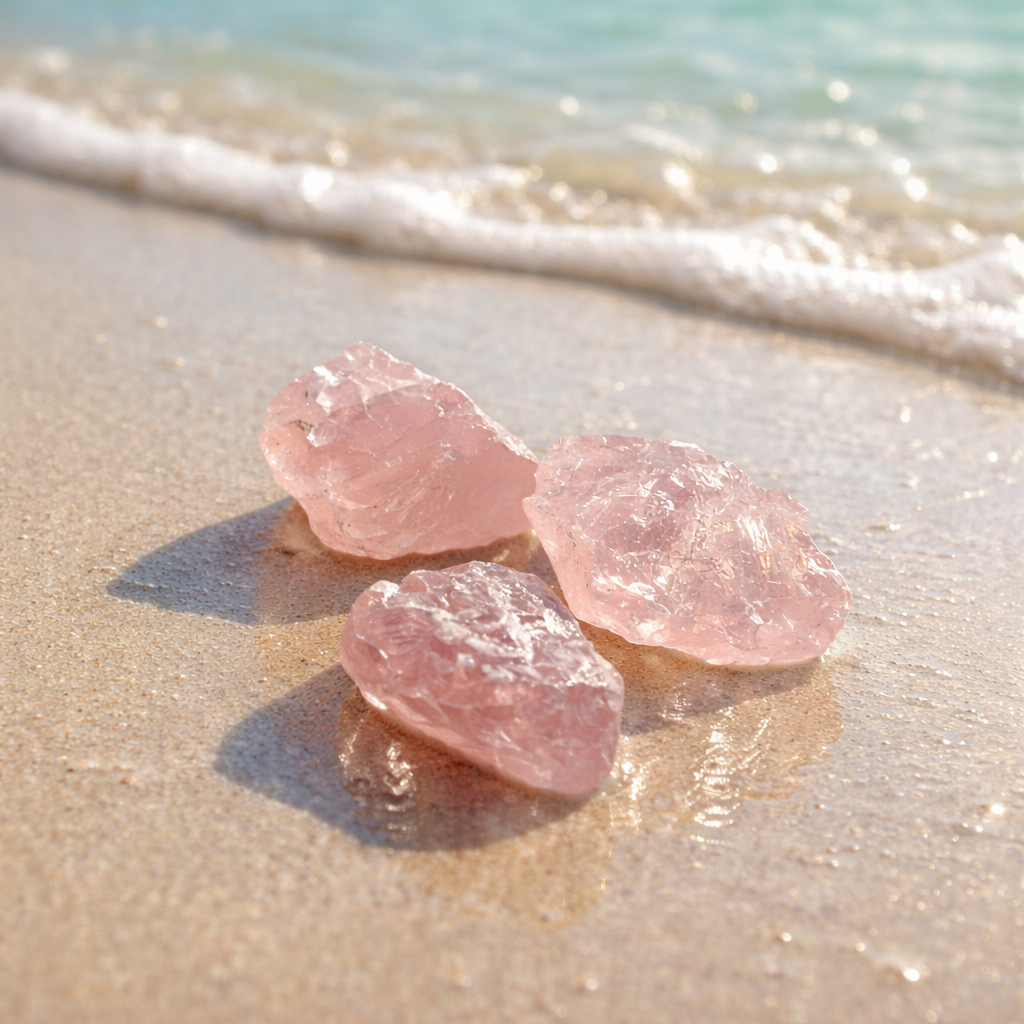 Rose Quartz Crystals - Natural Raw Healing Stone for Love and Positive Energy