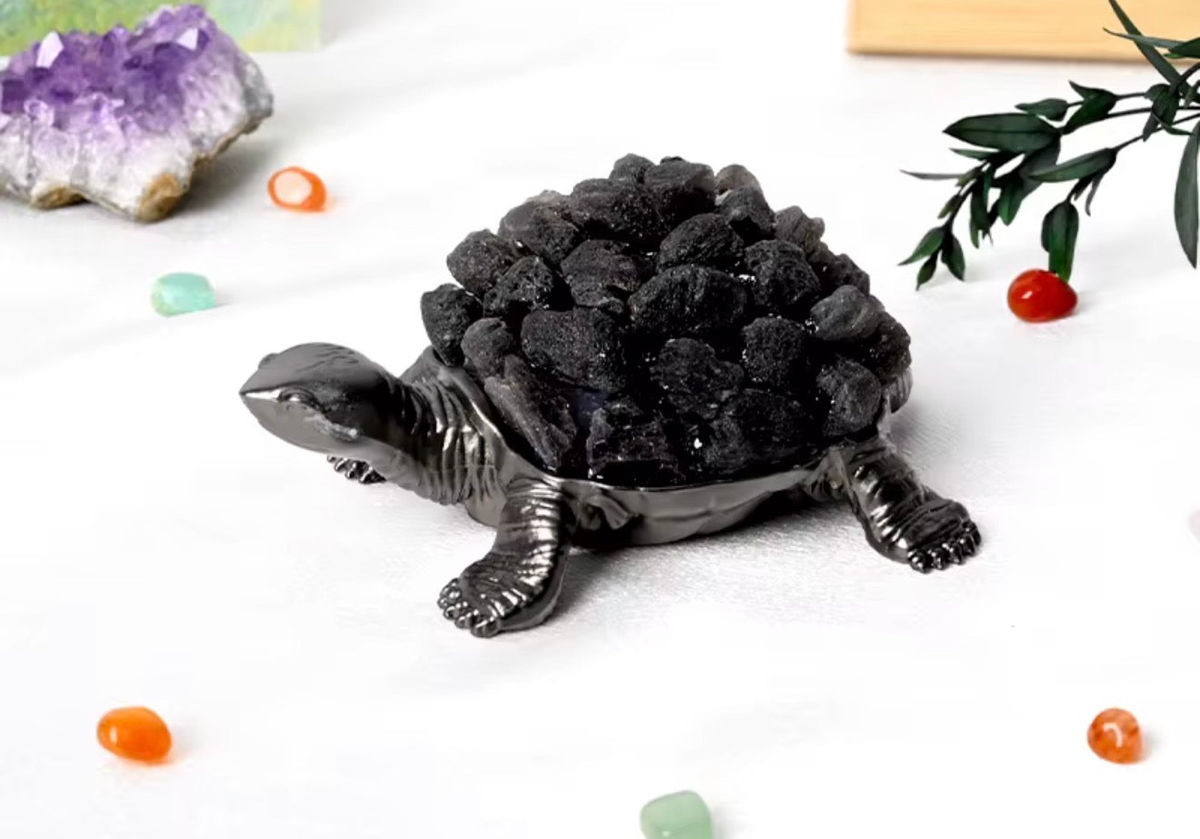 Crystal Raw Stone Turtle LED Lights - Unique Home Décor and Night Lights