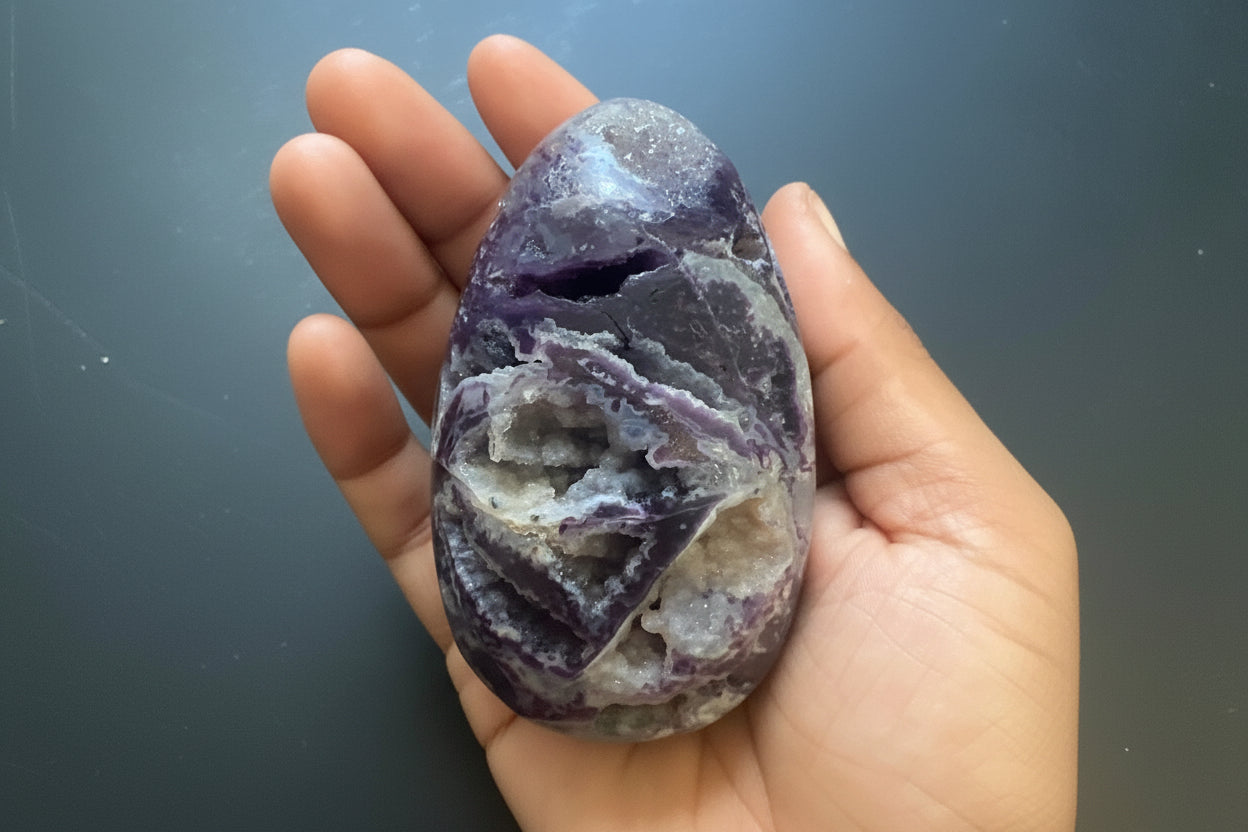 Amethyst Geode Egg for Healing and Decor