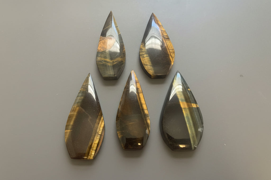 Tigers Eye Teardrop Gemstone Pendant for Healing and Protection