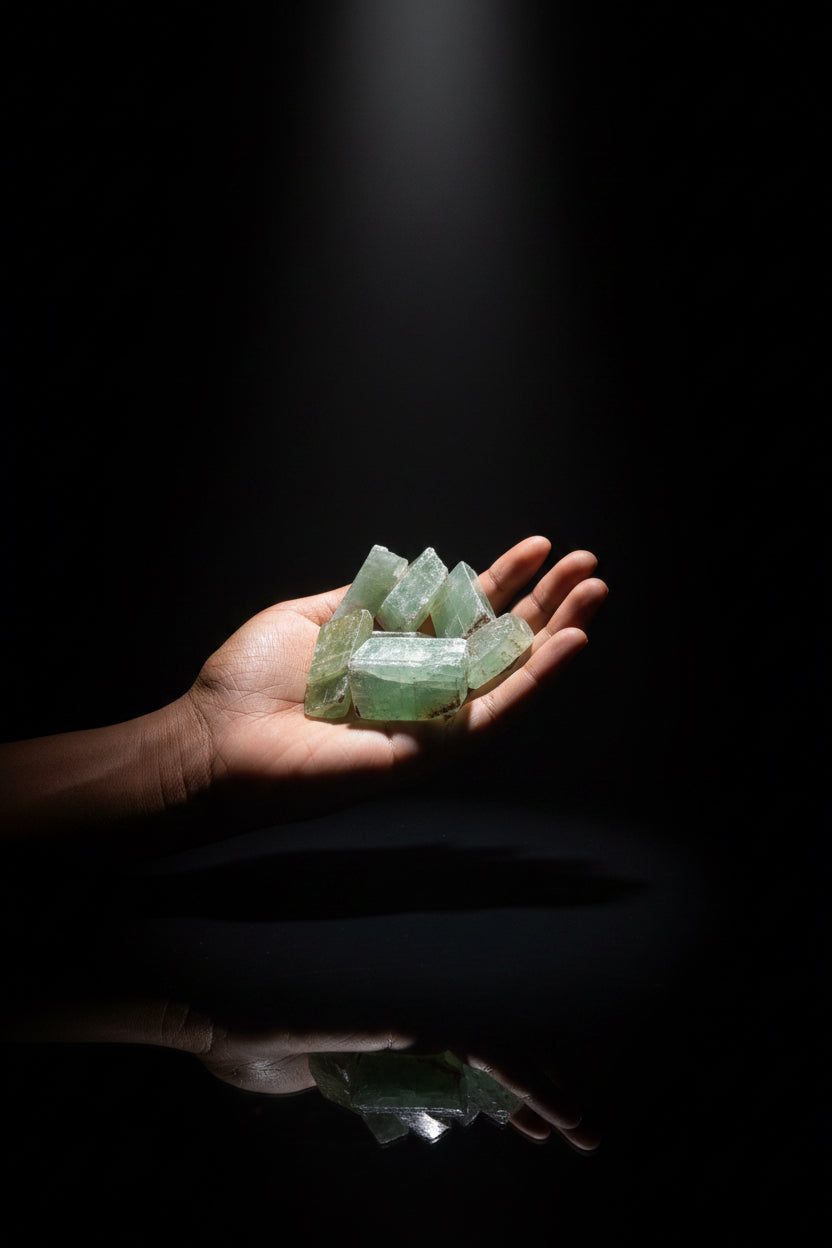 Green Calcite Healing Stone for Meditation and Energy Balance