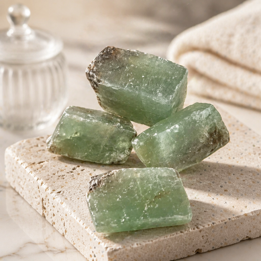 Green Calcite Healing Stone for Meditation and Energy Balance