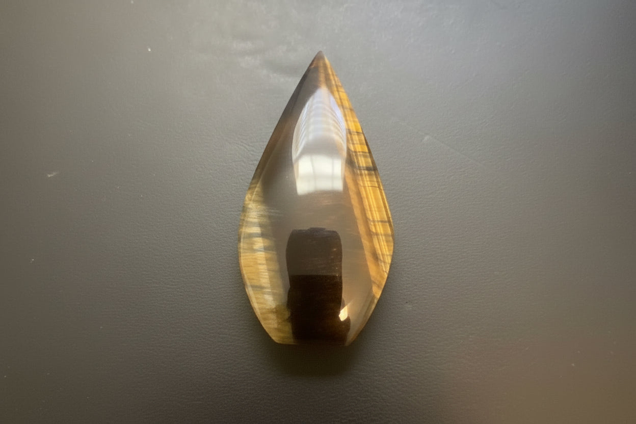 Tigers Eye Teardrop Gemstone Pendant for Healing and Protection