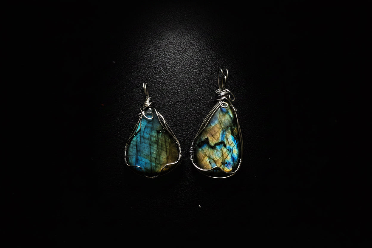 Labradorite Wire Wrapped Necklace - Unique Artisan Jewelry for Enlightenment and Style