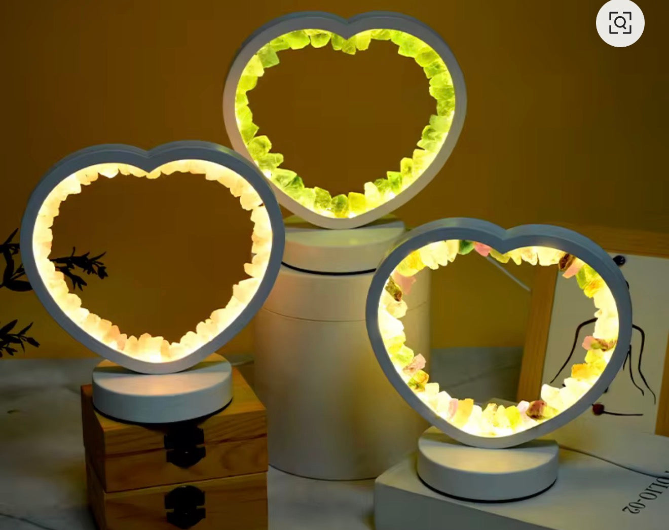 The Crystal Healing Light Heart LED Lamps for Enhanced Well-Being