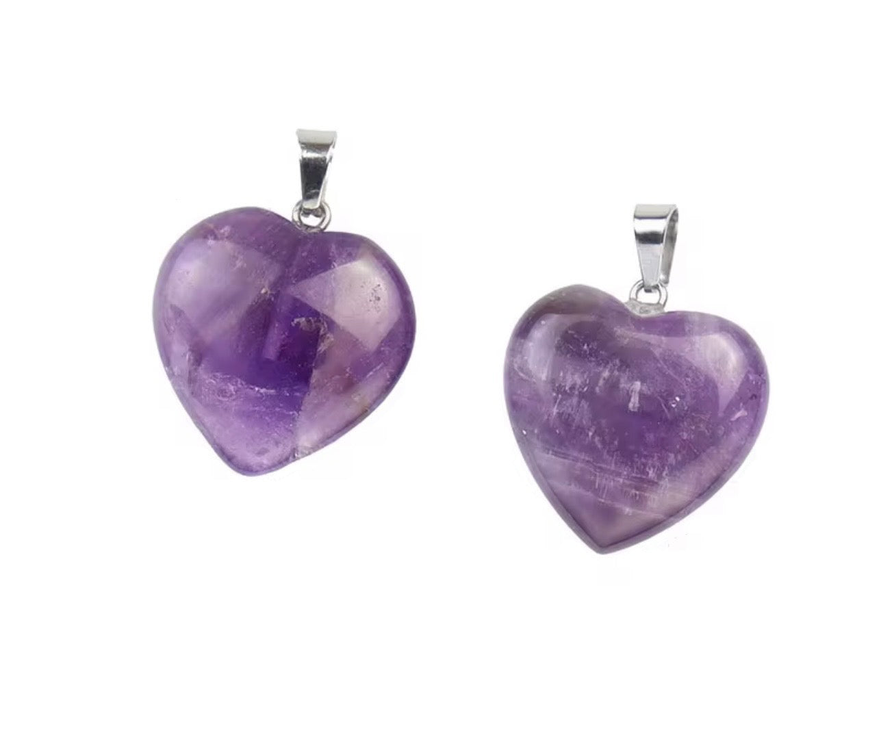 Amethyst Heart Pendant - Natural Healing Crystal Jewelry