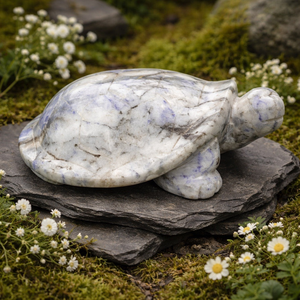 Blue Yooperlite Stone - Glowing Gemstone for Unique Decor