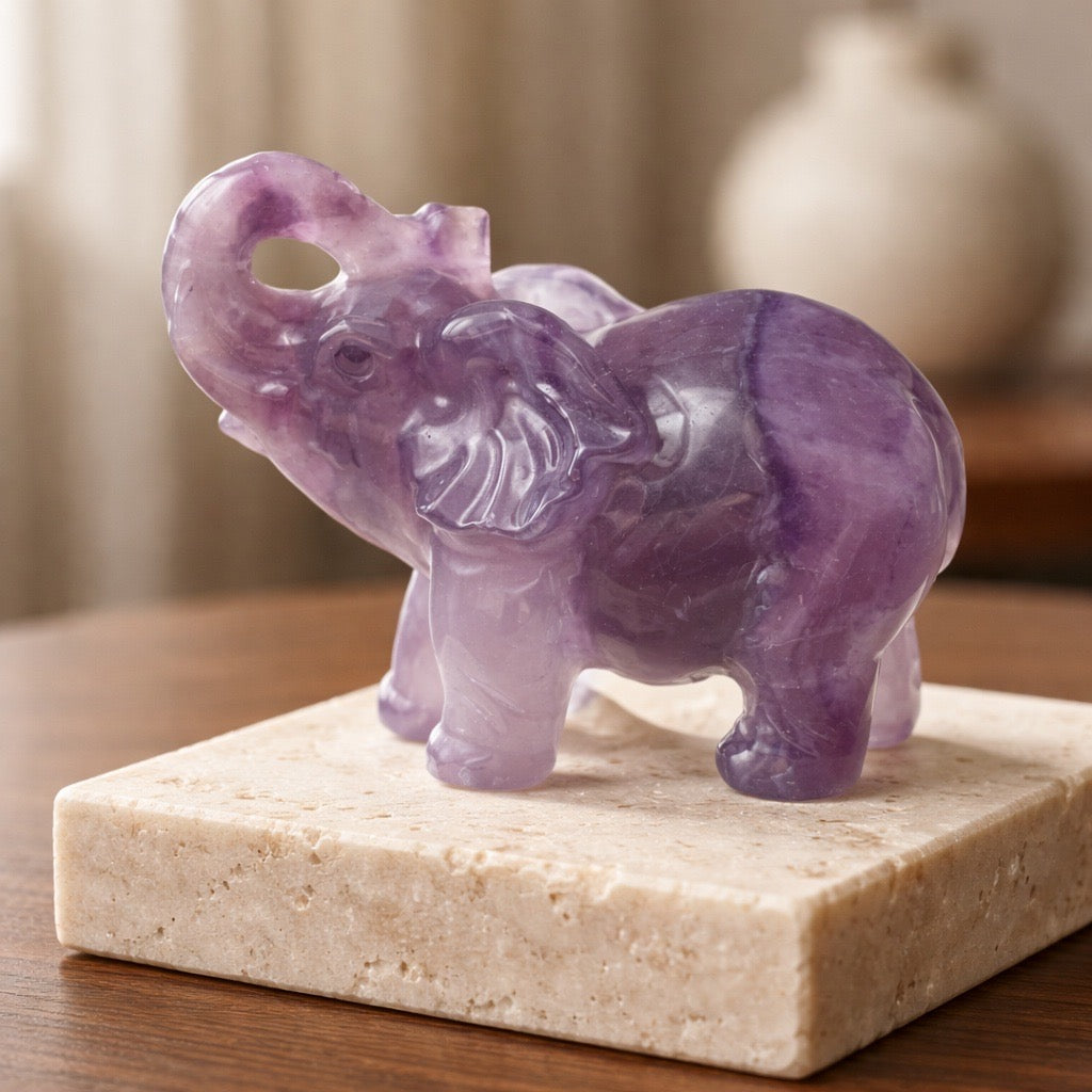 Fluorite Elephant - Stunning Crystal Decor for Positive Energy and Healing
