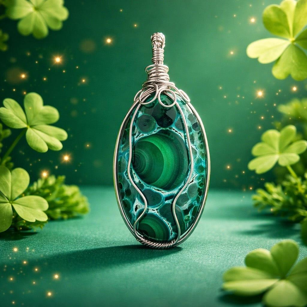 Malachite Handmade Pendant - Unique Artisan Jewelry Piece